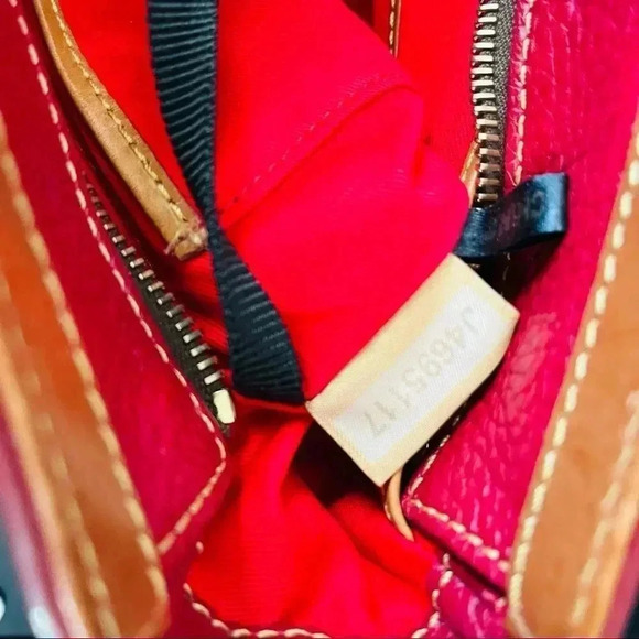 Dooney & Bourke Pebbled Grain Leather Front Pocket Crossbody/Satchel in Burgundy - Picture 16 of 16